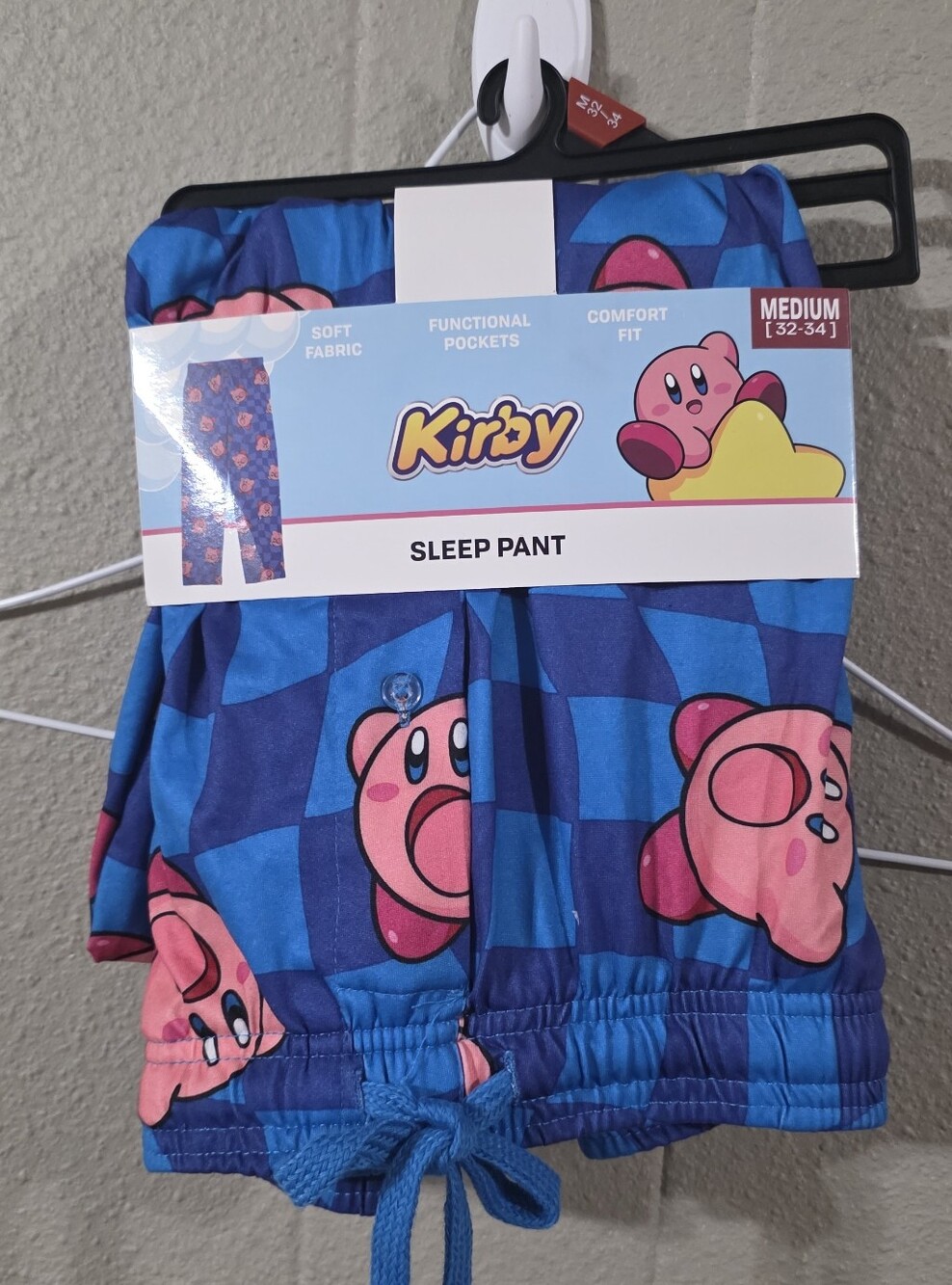 Nwt Men's Bioworld Kirby Blue and Pink Sleep Pants Sz M (32-34) Nintendo